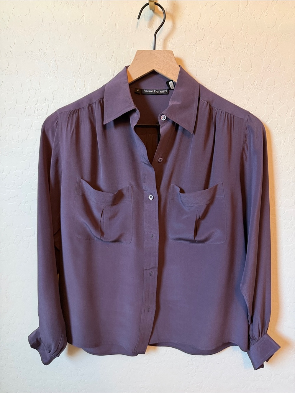 Harve Benard 100% Silk Plum Blouse - Picture 2 of 5